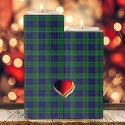 ScotsTee Shop Scottish MacCallum Modern Clan Tartan Wooden Candle Holder