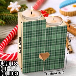 ScotsTee Shop Scottish MacDonald Lord of the Isles Hunting Clan Tartan Wooden Candle Holder