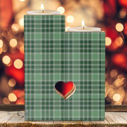 ScotsTee Shop Scottish MacDonald Lord of the Isles Hunting Clan Tartan Wooden Candle Holder