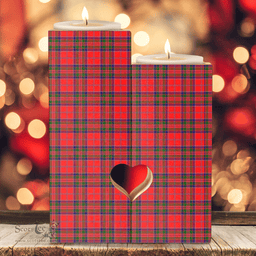 ScotsTee Shop Scottish MacGillivray Modern Clan Tartan Wooden Candle Holder
