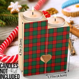 ScotsTee Shop Scottish Stewart Atholl Modern Clan Tartan Wooden Candle Holder