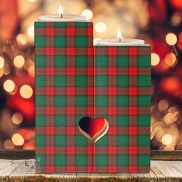 ScotsTee Shop Scottish Stewart Atholl Modern Clan Tartan Wooden Candle Holder