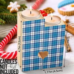 ScotsTee Shop Scottish Roberton Clan Tartan Wooden Candle Holder