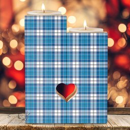 ScotsTee Shop Scottish Roberton Clan Tartan Wooden Candle Holder