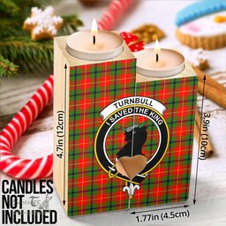 ScotsTee Shop Scottish Turnbull Dress Clan Crest Tartan Wooden Candle Holder