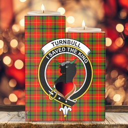 ScotsTee Shop Scottish Turnbull Dress Clan Crest Tartan Wooden Candle Holder