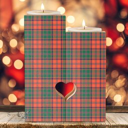 ScotsTee Shop Scottish Stewart of Appin Ancient Clan Tartan Wooden Candle Holder