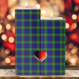 ScotsTee Shop Scottish Sempill Modern Clan Tartan Wooden Candle Holder