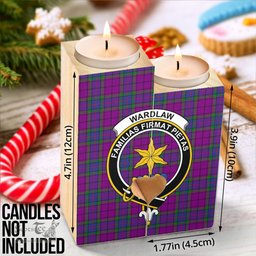ScotsTee Shop Scottish Wardlaw Modern Clan Crest Tartan Wooden Candle Holder