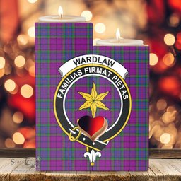 ScotsTee Shop Scottish Wardlaw Modern Clan Crest Tartan Wooden Candle Holder