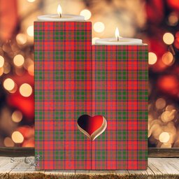 ScotsTee Shop Scottish Stewart of Appin Modern Clan Tartan Wooden Candle Holder