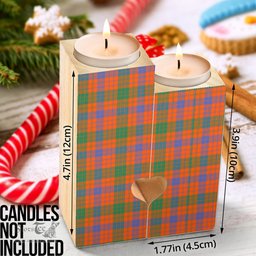 ScotsTee Shop Scottish Ross Ancient Clan Tartan Wooden Candle Holder