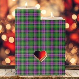 ScotsTee Shop Scottish Selkirk Clan Tartan Wooden Candle Holder