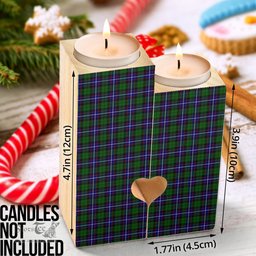 ScotsTee Shop Scottish Russell Modern Clan Tartan Wooden Candle Holder