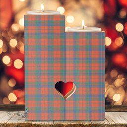 ScotsTee Shop Scottish Robertson Ancient Clan Tartan Wooden Candle Holder