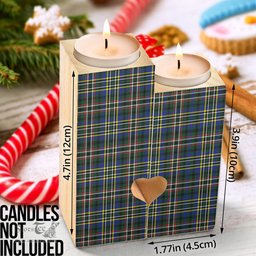ScotsTee Shop Scottish SCOTT GREEN MODERN Clan Tartan Wooden Candle Holder