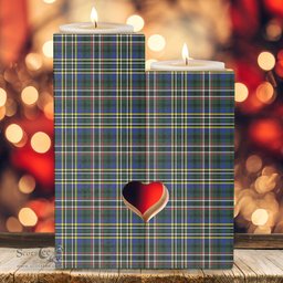 ScotsTee Shop Scottish SCOTT GREEN MODERN Clan Tartan Wooden Candle Holder