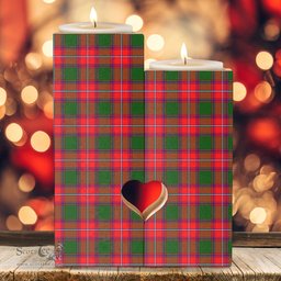 ScotsTee Shop Scottish Rattray Modern Clan Tartan Wooden Candle Holder