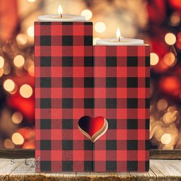 ScotsTee Shop Scottish Rob Roy MacGregor Modern Clan Tartan Wooden Candle Holder