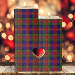 ScotsTee Shop Scottish Tennant Clan Tartan Wooden Candle Holder