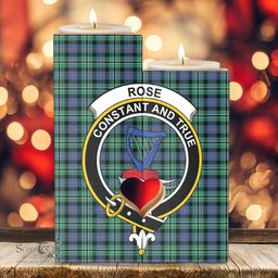 ScotsTee Shop Scottish Rose Hunting Ancient Clan Crest Tartan Wooden Candle Holder