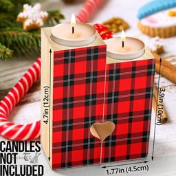 ScotsTee Shop Scottish Ramsay Modern Clan Tartan Wooden Candle Holder