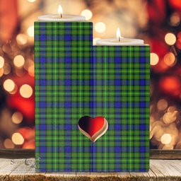 ScotsTee Shop Scottish Rollo Modern Clan Tartan Wooden Candle Holder
