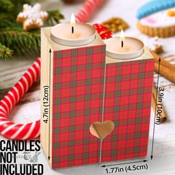 ScotsTee Shop Scottish Ross Modern Clan Tartan Wooden Candle Holder