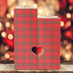 ScotsTee Shop Scottish Ross Modern Clan Tartan Wooden Candle Holder