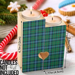 ScotsTee Shop Scottish Urquhart Ancient Clan Tartan Wooden Candle Holder
