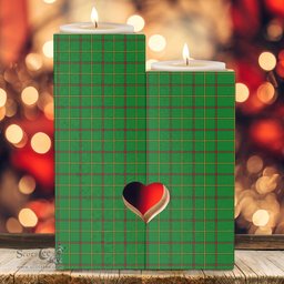 ScotsTee Shop Scottish Tribe of Mar Clan Tartan Wooden Candle Holder