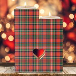 ScotsTee Shop Scottish Stewart Royal Modern Clan Tartan Wooden Candle Holder