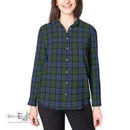 ScotsTee Shop Scottish Baird Clan Tartan Womens Long Sleeve Shirt