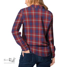 ScotsTee Shop Scottish Ainslie Clan Crest Tartan Womens Long Sleeve Shirt