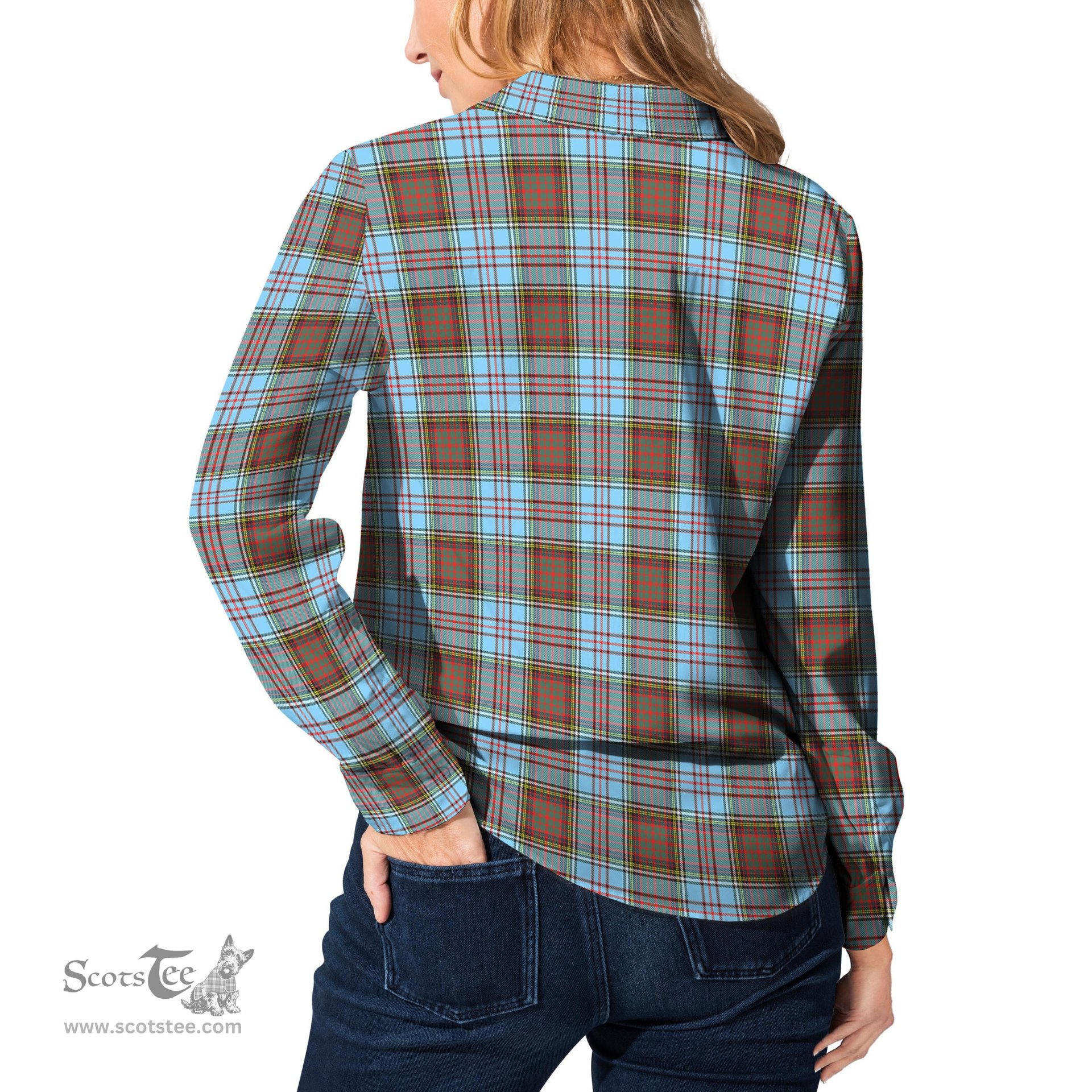 ScotsTee Shop Scottish Anderson Ancient Clan Tartan Womens Long Sleeve Shirt