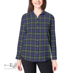 ScotsTee Shop Scottish Baird Modern Clan Tartan Womens Long Sleeve Shirt