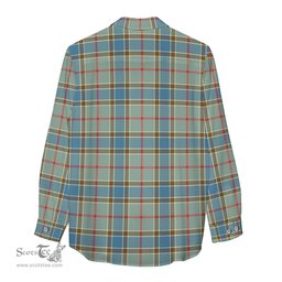 ScotsTee Shop Scottish Balfour Blue Clan Crest Tartan Womens Long Sleeve Shirt