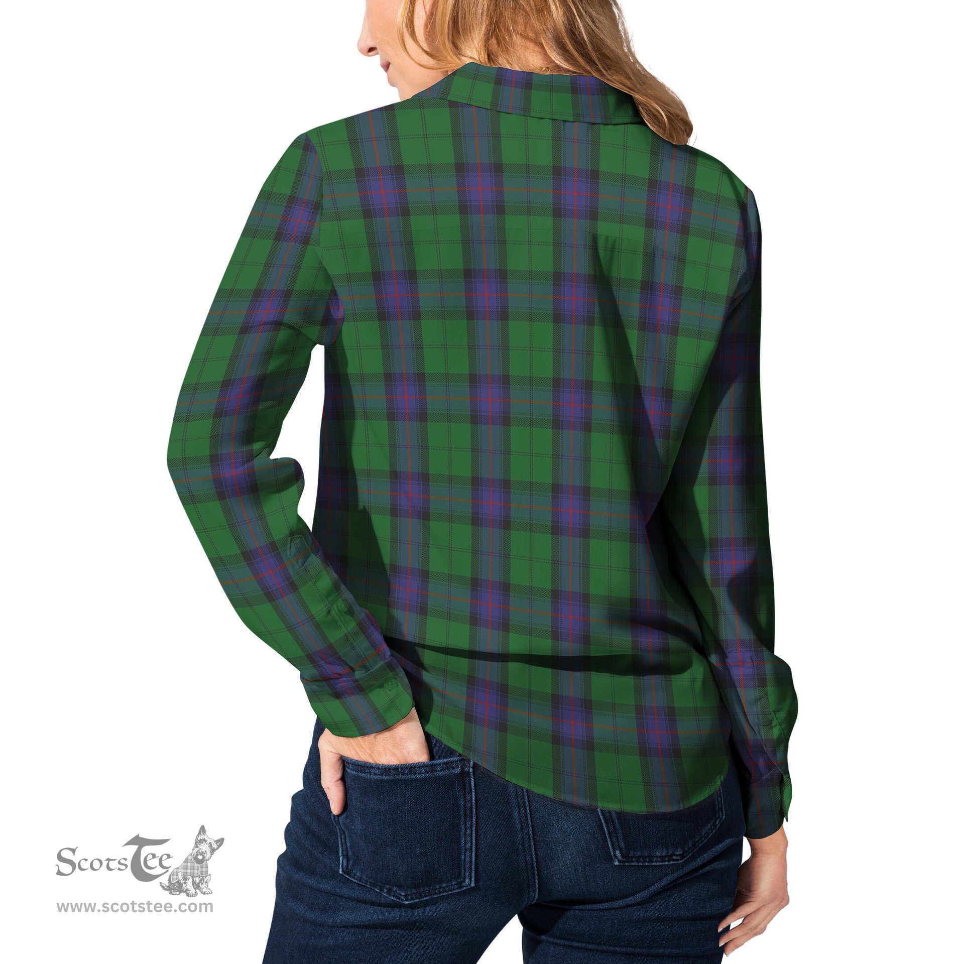 ScotsTee Shop Scottish Armstrong Clan Tartan Womens Long Sleeve Shirt
