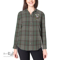 ScotsTee Shop Scottish Cochrane Hunting Clan Crest Tartan Womens Long Sleeve Shirt