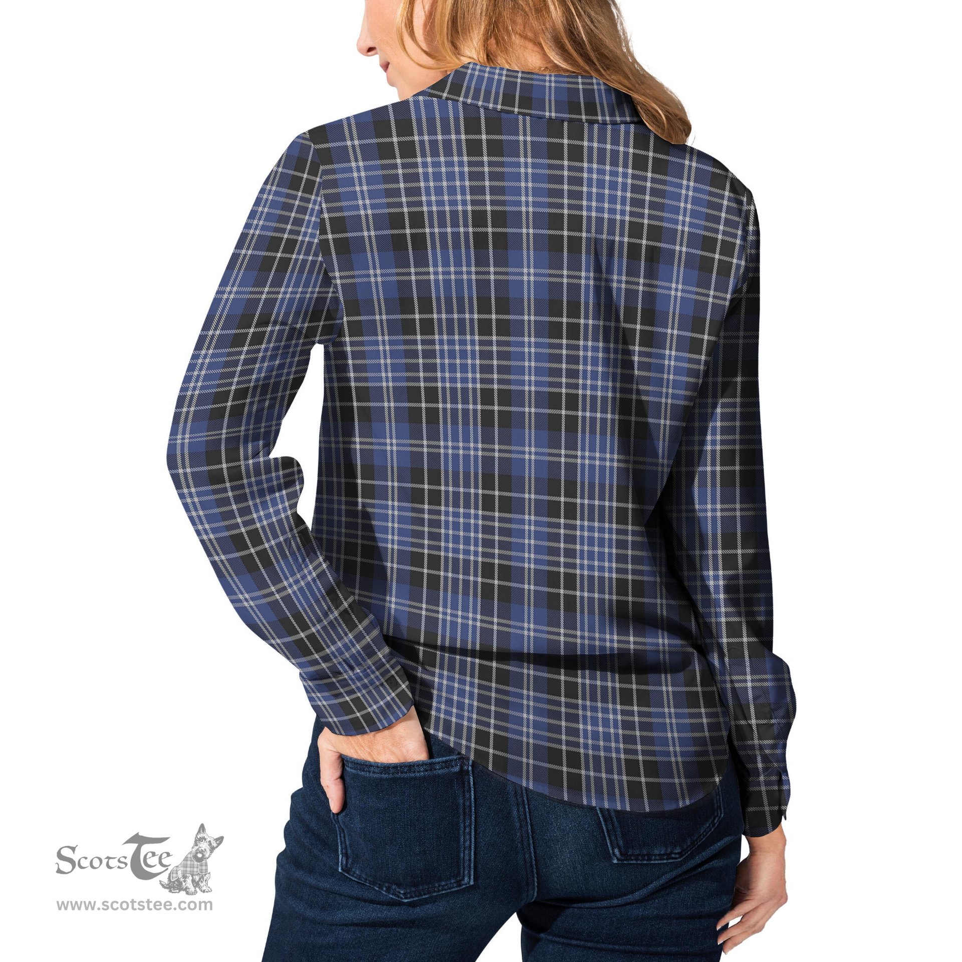 ScotsTee Shop Scottish Clark Clan Tartan Womens Long Sleeve Shirt