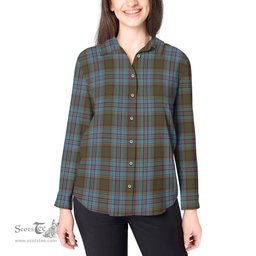 ScotsTee Shop Scottish Anderson Clan Tartan Womens Long Sleeve Shirt