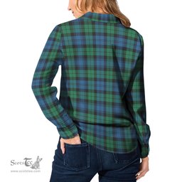 ScotsTee Shop Scottish Black Watch Ancient Clan Crest Tartan Womens Long Sleeve Shirt
