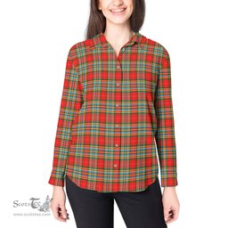 ScotsTee Shop Scottish Chattan Clan Tartan Womens Long Sleeve Shirt