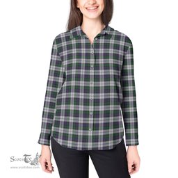 ScotsTee Shop Scottish Campbell of Cawdor Dress Clan Tartan Womens Long Sleeve Shirt