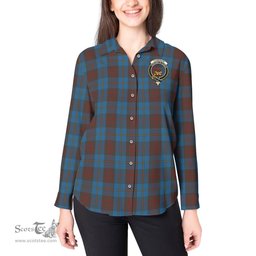 ScotsTee Shop Scottish Cameron Hunting Clan Crest Tartan Womens Long Sleeve Shirt