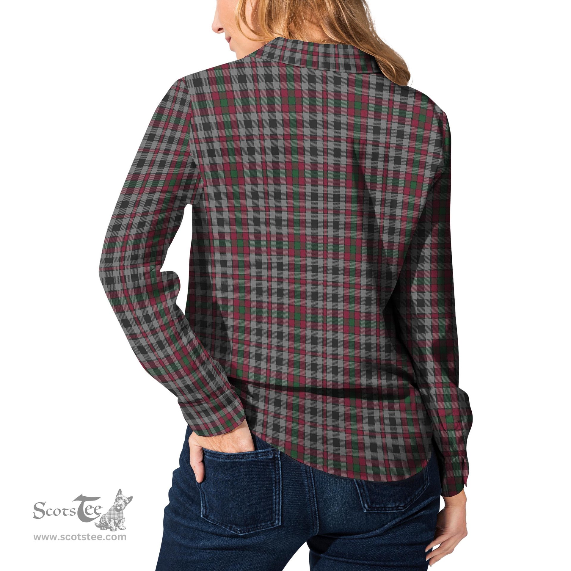 ScotsTee Shop Scottish Borthwick Clan Tartan Womens Long Sleeve Shirt