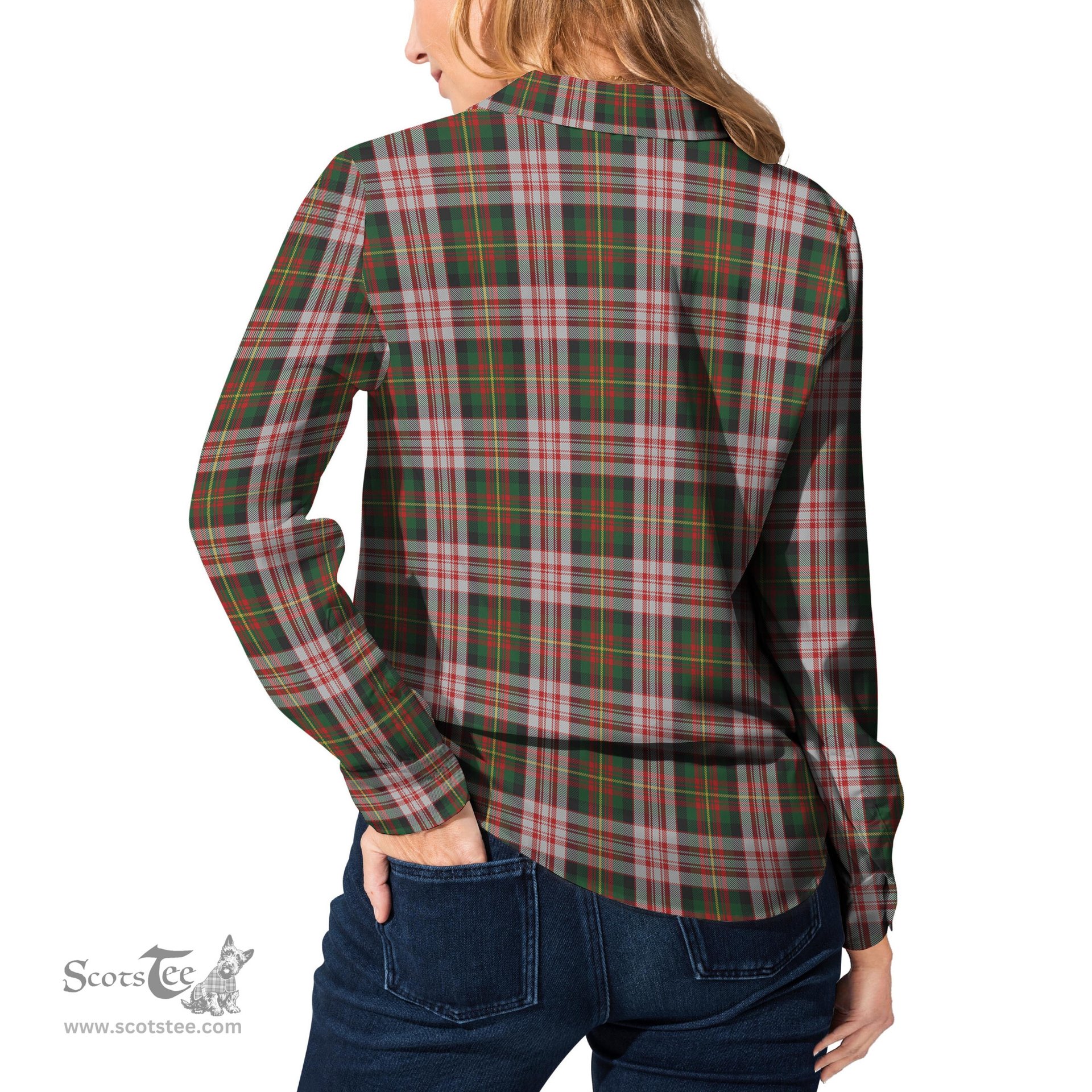 ScotsTee Shop Scottish Carnegie Dress Clan Tartan Womens Long Sleeve Shirt