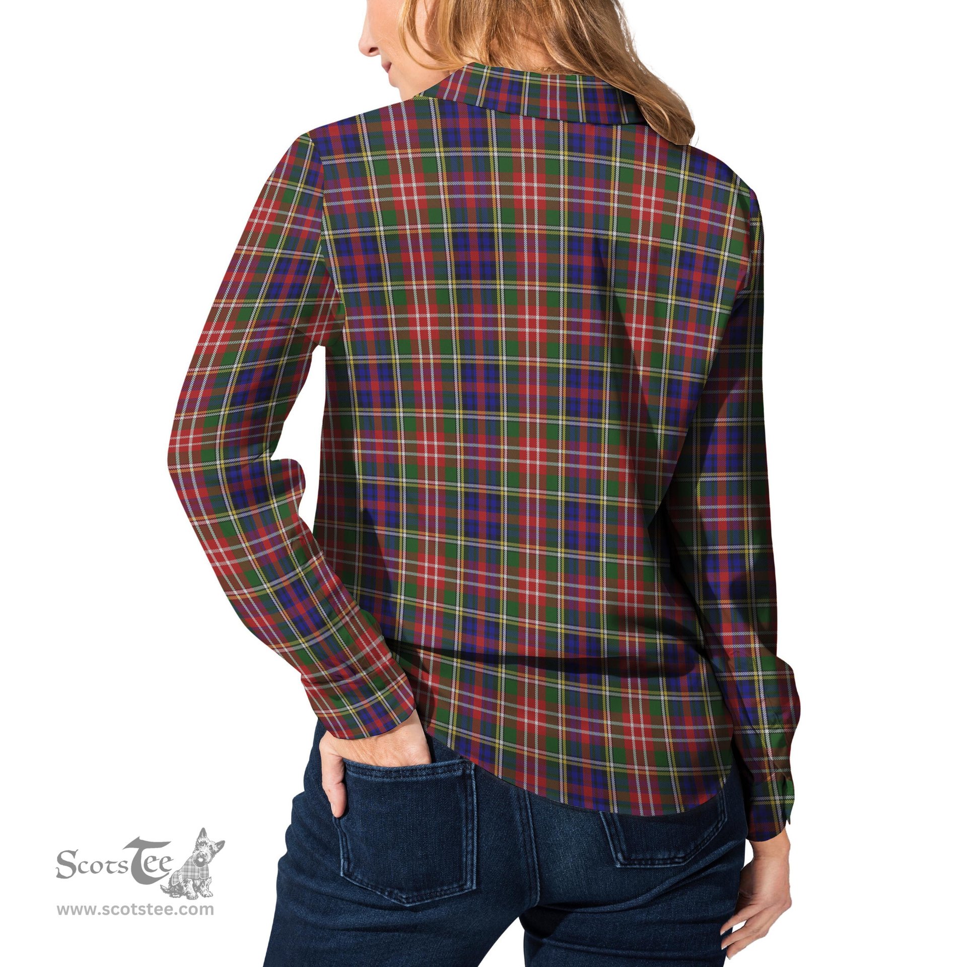 ScotsTee Shop Scottish Christie Clan Tartan Womens Long Sleeve Shirt