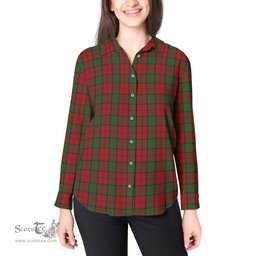 ScotsTee Shop Scottish Dunbar Clan Tartan Womens Long Sleeve Shirt