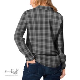 ScotsTee Shop Scottish Douglas Grey Clan Tartan Womens Long Sleeve Shirt